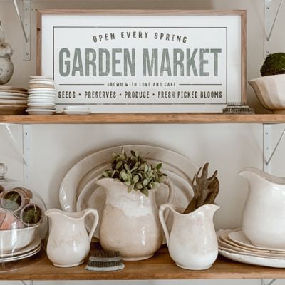 Garden Market White Wall Art