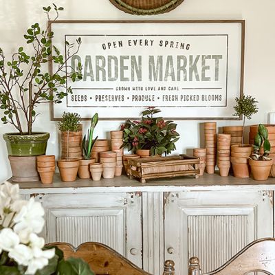 Garden Market White Wall Art