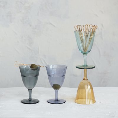 Garden Party Stemmed Wine Glass Assorted Set of 4