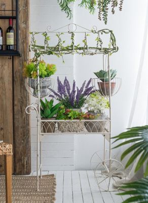 Garden Plant Stand Cart with Baskets