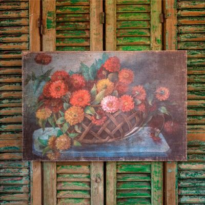 Garden Zinnia Wrapped Canvas Wall Art