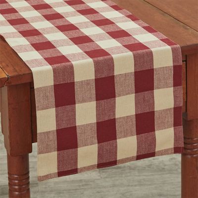 Garnet Check Farmhouse Table Runner