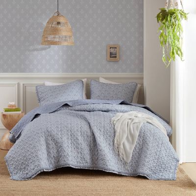 Gathered Cottage 3 Piece Ruffled Quilt Set