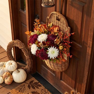 Gathered Grove Rattan Wall Basket