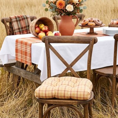 Gathered Home Plaid Chair Pad