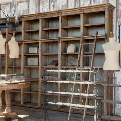 General Store Shelf Unit With Sliding Ladder