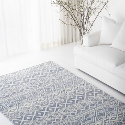 Geometric Blues Area Rug
