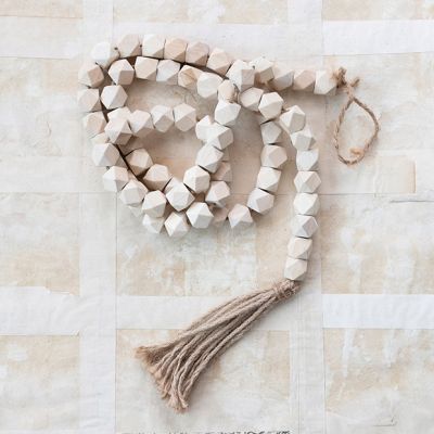 Geometric Paulownia Wood Bead Garland