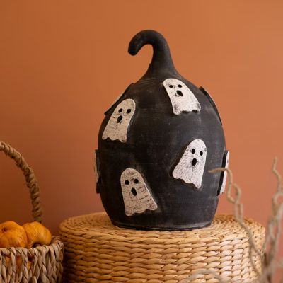 Ghostly Pumpkin Clay Luminary
