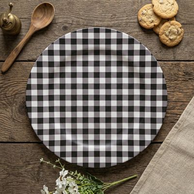 Gingham Check Black and White Charger Plate Set of 4