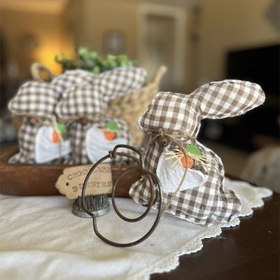 Gingham Check Bunny Plushie