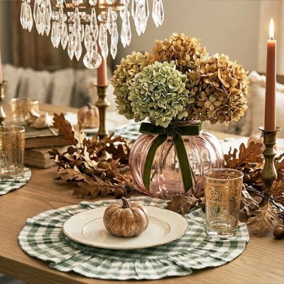 Gingham Green Ruffled Placemat Set of 6
