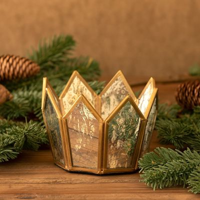 Glass Crown Votive Holder