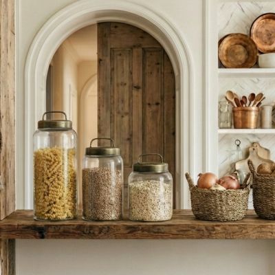 Glass Jar Canister with Galvanized Lid