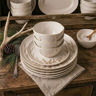 Glazed Antler Design Deep Round Bowl