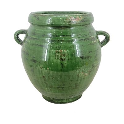 Glazed Lafayette Handled Vase 13.5 Inch