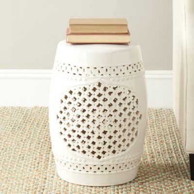Glazed Quatrefoil Garden Stool