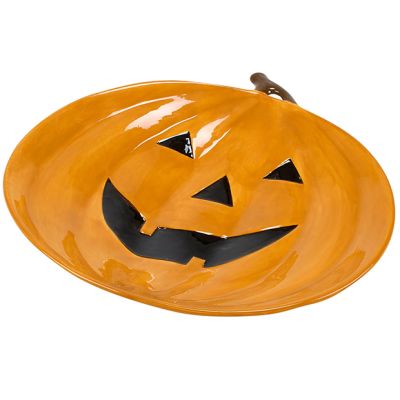 Glazed Stoneware Jack O Lantern Platter