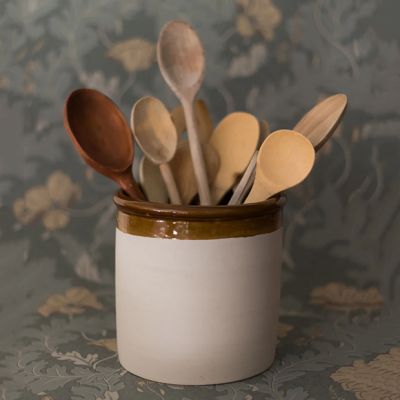 Glazed Stoneware Utensil Crock