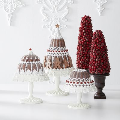 Glittered Decorative Bundt Cake on Pedestal