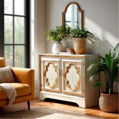 Gold Accent Storage Cabinet