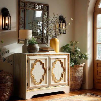 Gold Accent Storage Cabinet