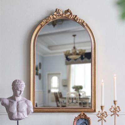 Gold Bow Top Arched Wall Mirror