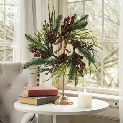 Gold Bow Wreath Stand
