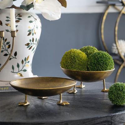 Gold Finish Duck Feet Accent Tray Set of 2