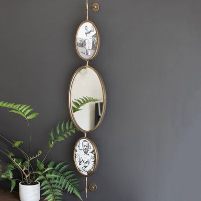 Gold Finish Rotating Portrait Wall Mirror