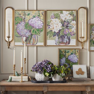 Gold Framed Oval Mirror Sconce