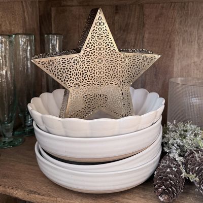 Gold Glimmer Star Tea Light Holder 8 inch
