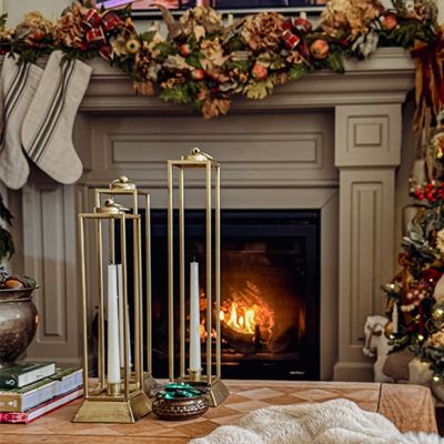 Gold Lantern Candle Holder Set of 3