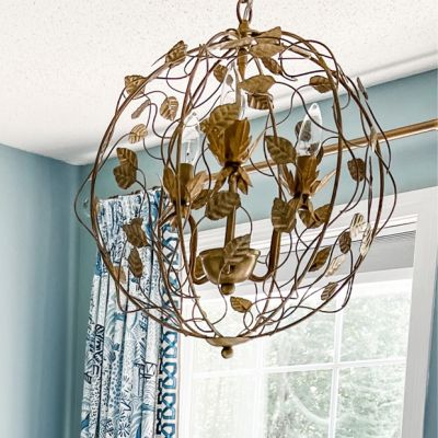 Gold Leaf Cage Chandelier