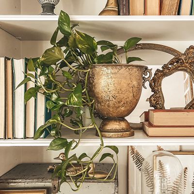 Gold Tabletop Urn With Handles