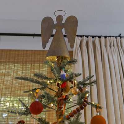 Golden Angel Silhouette Tree Topper