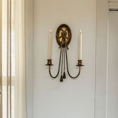 Golden Bow Wall Sconce Candle Holder