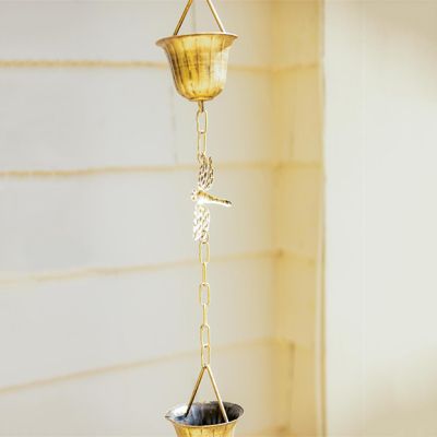 Golden Dragonflies Rain Chain