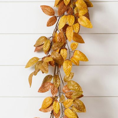Golden Fall Foliage Decorative Garland