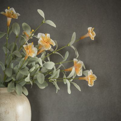 Golden Faux Wild Honeysuckle Bush Set of 4