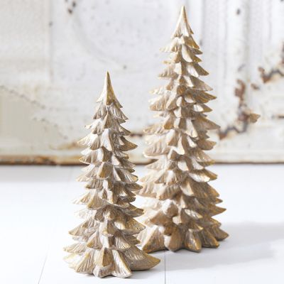 Golden Leaf Decorative Tree Set of 2