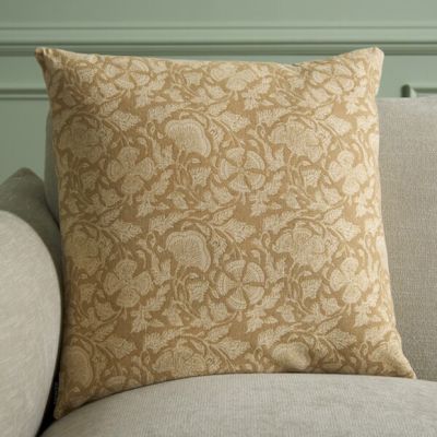 Golden Vintage Florals Accent Pillow