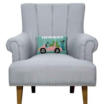 Rectangular Pink Golf Cart Hook Pillow