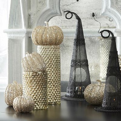 Gorgeous Glittered Decorative Pumpkin 8 Inch