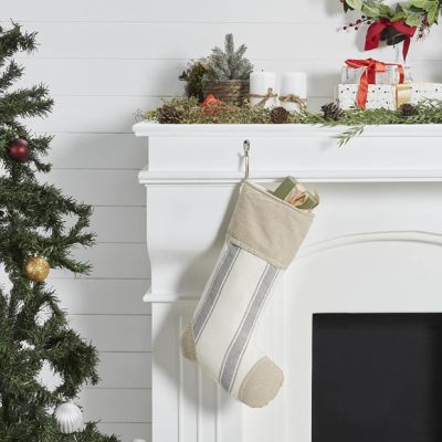 Grain Sack Stripe Farmhouse Christmas Stocking