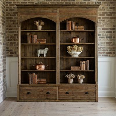 Grand Farmhouse Double Arch Bookcase