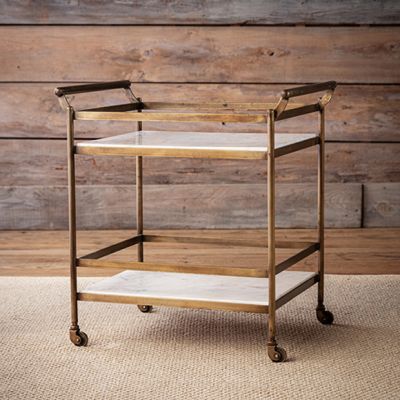 Grand Manor Marble Top Bar Cart