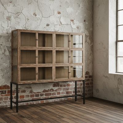 Grand Oak Wood Show Cabinet