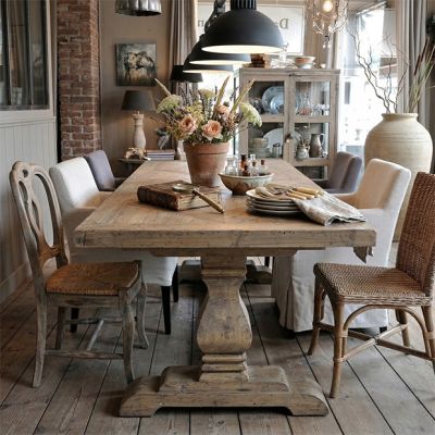 Grand Trestle Base Dining Table