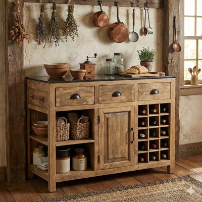 Granite Top Rustic Island